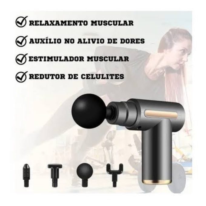 Massageador Elétrico Portátil B-max COM 4 CABEÇAS DE MASSAGEM