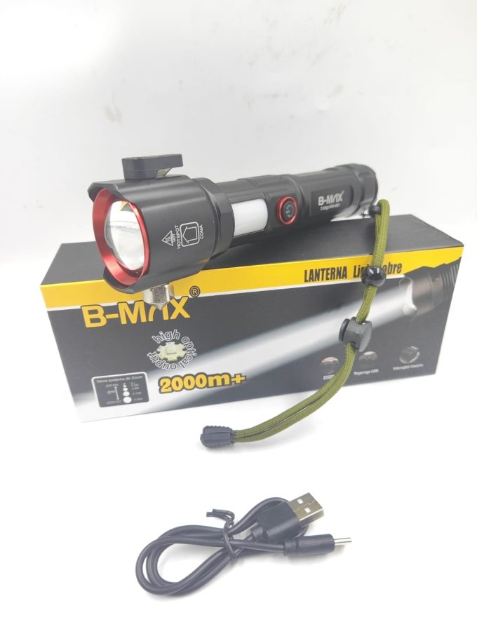 Lanterna Led Potente Tática Quebra Vidro Lâmina Corta Cinto - Image 5