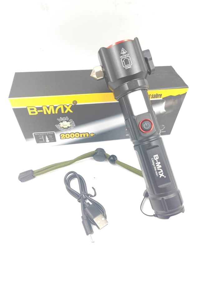 Lanterna Led Potente Tática Quebra Vidro Lâmina Corta Cinto - Image 2