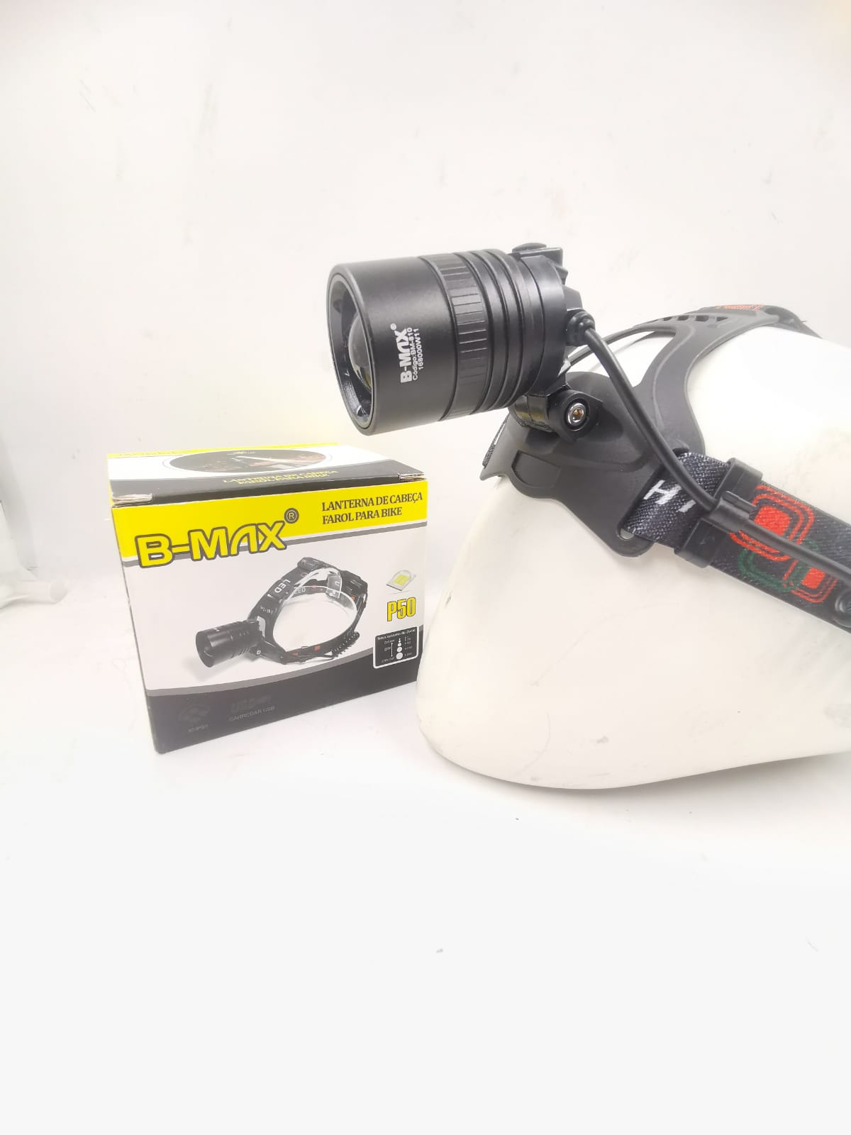 Lanterna Tatica de cabeça 1 LED C/ Zoom c/Sinalizador HIGH POWER HEAD LAMP