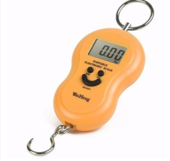 Balança Portátil carinha Digital De Gancho Suporta 50kg Mala Pesca