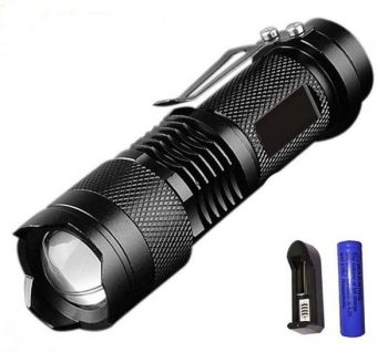 Mini Lanterna Tática Com Led E Zoom Recarregável