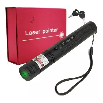 Super Caneta Laser Pointer Verde Ultra Forte Com Chave