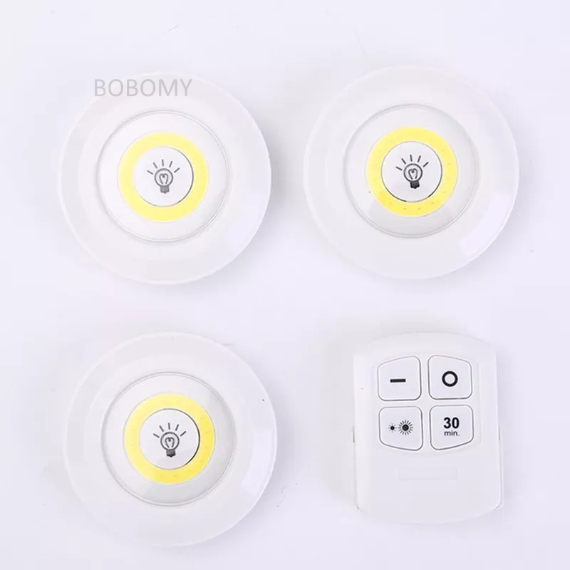 Luminária Kit 3 Lâmpada Led Spot Sem Fio Controle Remoto