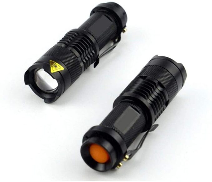 Mini Lanterna Tática Com Led E Zoom Recarregável
