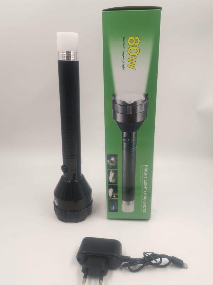 Lanterna Com 2 Leds Holofote Super Potencia 80w Grande