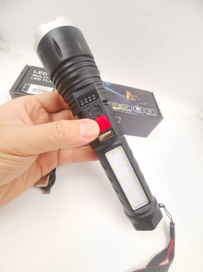 Lanterna Tática Recarregável Super Forte Para Pesca Camping Trilha sem caixa e cabo