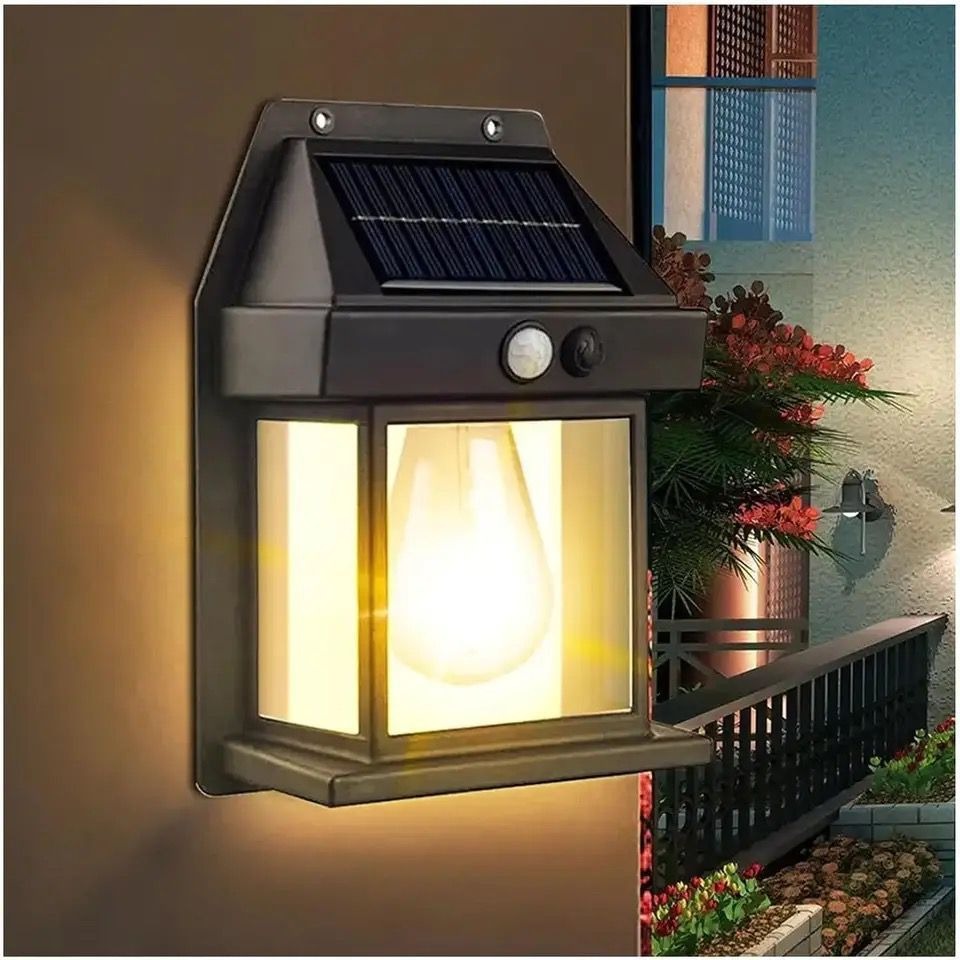Luminaria Solar Com Movimento Sensor Luz De Parede Lâmpada LED, 3 Modos De Iluminação, Energia Solar À Prova D'água Para