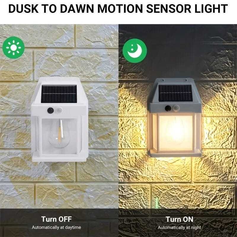 Luminaria Solar Com Movimento Sensor Luz De Parede Lâmpada LED, 3 Modos De Iluminação, Energia Solar À Prova D'água Para