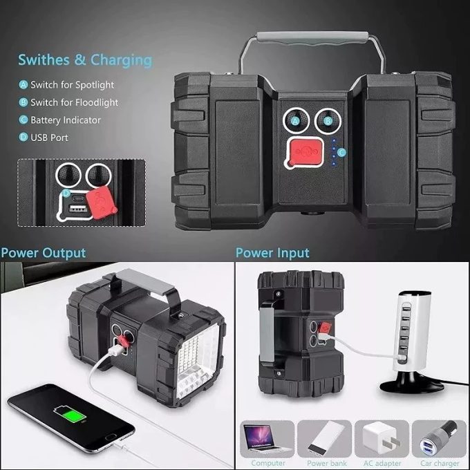 Holofote Multifunção Alcance 8000mah Lanterna  Monster