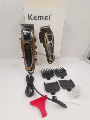 Maquina De Cortar Cabelo Sem Fio Turbo Profissional kemei