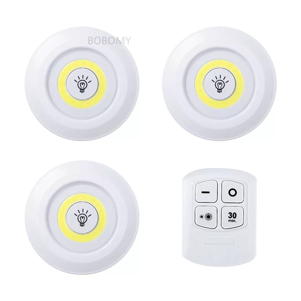 Luminária Kit 3 Lâmpada Led Spot Sem Fio Controle Remoto