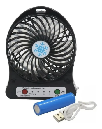 Ventilador Portátil Mini Recarregável Usb Com 3 Velocidades LS-902