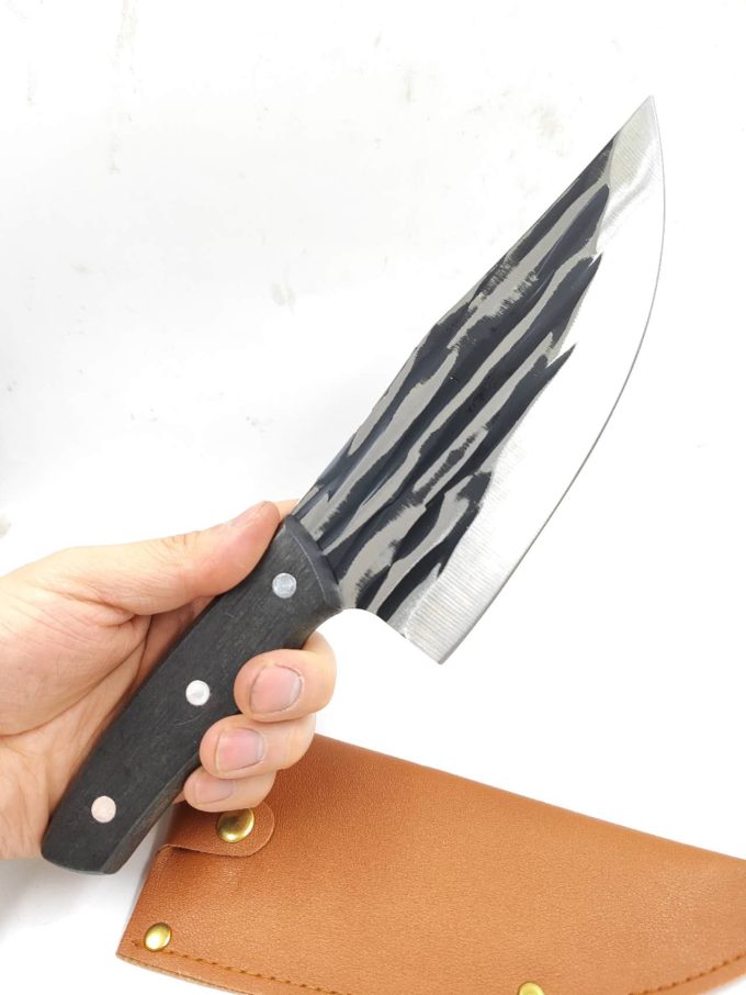 Faca Forjado Artesanal Rustico Com Bainha Churrasco Desossar Carne Camping Chefe de Cozinha