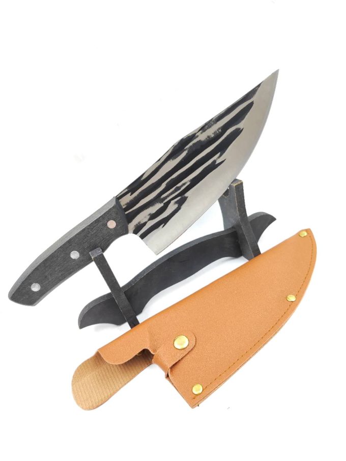 Faca Forjado Artesanal Rustico Com Bainha Churrasco Desossar Carne Camping Chefe de Cozinha