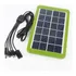 Painel Solar Portátil 6v 3w C/ 5 Saídas P/ Carregar Celular