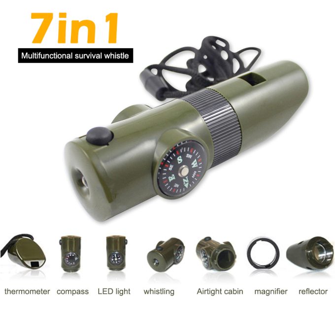 Apito De Sobrevivência De Emergência Multifuncional Para Ferramenta De Acampamento E Caminhada Ao Ar Livre 7 em 1 LK-034 - Image 8
