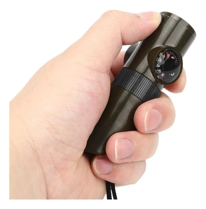 Apito De Sobrevivência De Emergência Multifuncional Para Ferramenta De Acampamento E Caminhada Ao Ar Livre 7 em 1 LK-034 - Image 5