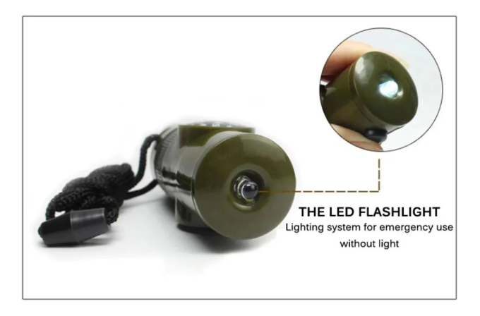 Apito De Sobrevivência De Emergência Multifuncional Para Ferramenta De Acampamento E Caminhada Ao Ar Livre 7 em 1 LK-034 - Image 14
