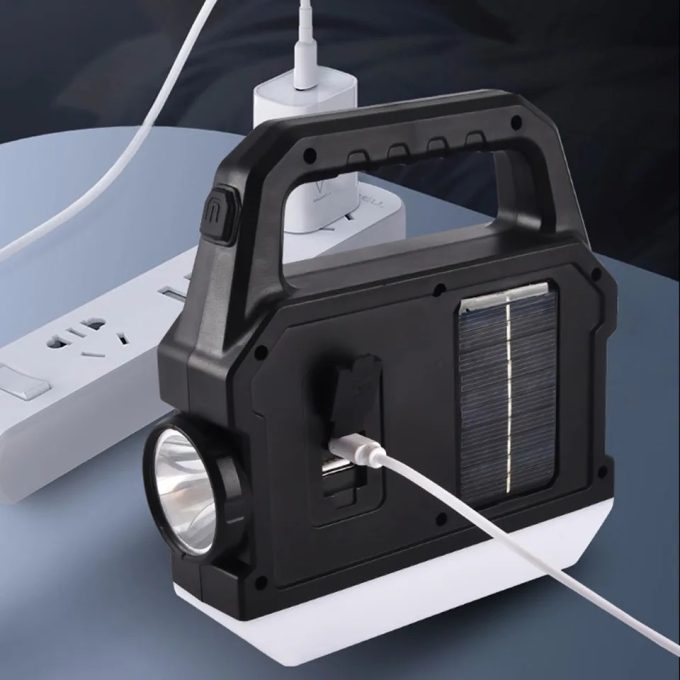Lanterna solar Recarregável led À Prova D'água Lâmpada De Trabalho De Busca Longa Alcance Luz De Emergência De Alta Potência Forte - Image 2