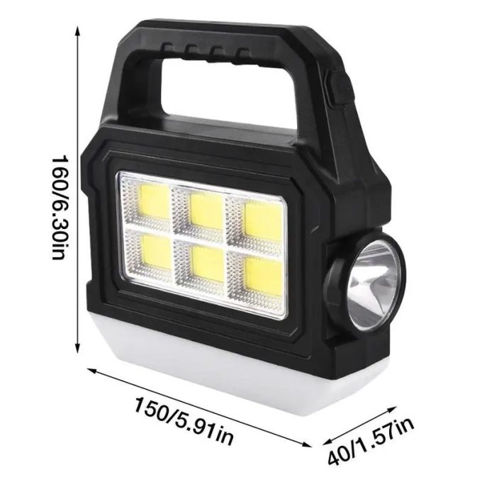 Lanterna solar Recarregável led À Prova D'água Lâmpada De Trabalho De Busca Longa Alcance Luz De Emergência De Alta Potência Forte - Image 3