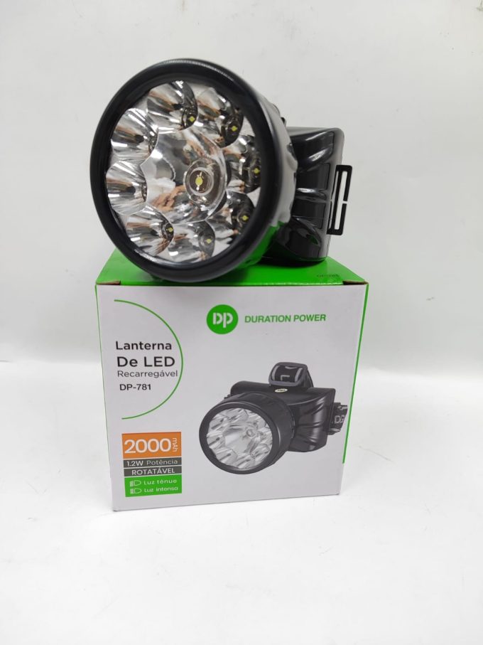 Lanterna de Cabeça Carregável DP LED-781 - 9 LEDs