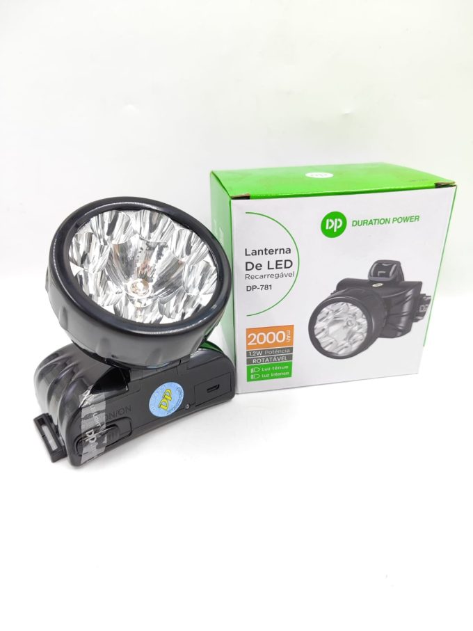 Lanterna de Cabeça Carregável DP LED-781 - 9 LEDs