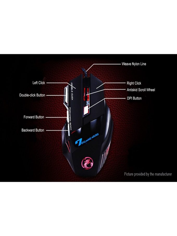 Mouse Gamer Laser X7 2400dpi Led Usb 7 Botões Profissional - Image 2