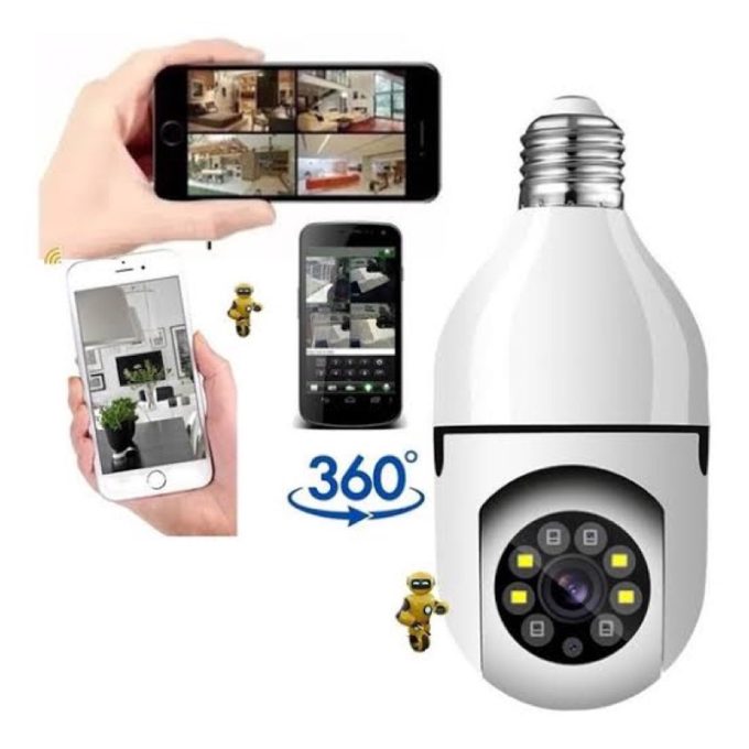 Camera Wi-fi Inteligente Lampada Panoramica Yoosee Full Hd 8177 - Image 5