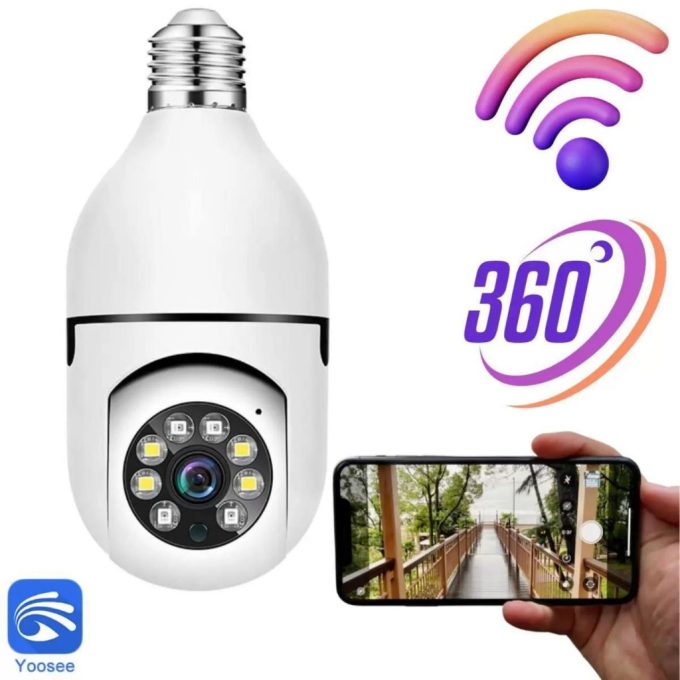 Camera Wi-fi Inteligente Lampada Panoramica Yoosee Full Hd 8177 - Image 6