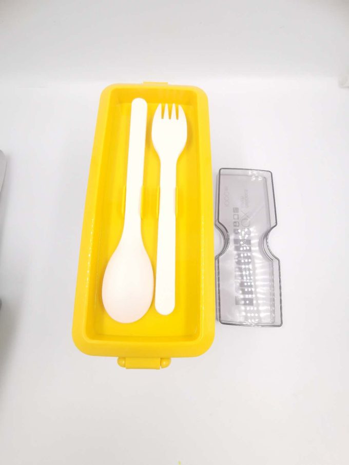 Lancheira infantil caixa de refeição de três peças com colher e garfo - Image 5