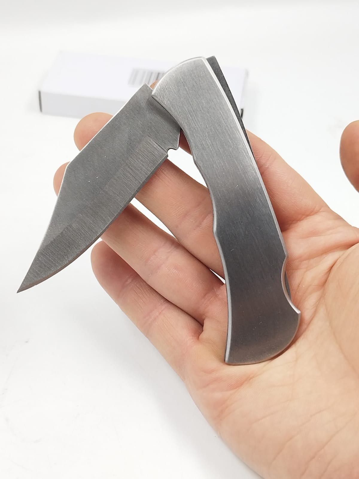 Canivete Estatueta Prata Aço De Bolso