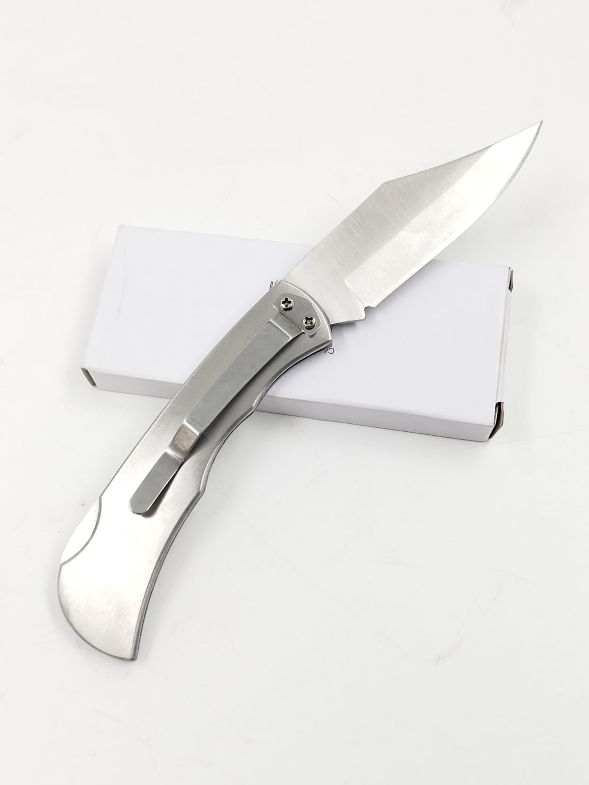 Canivete Estatueta Prata Aço De Bolso