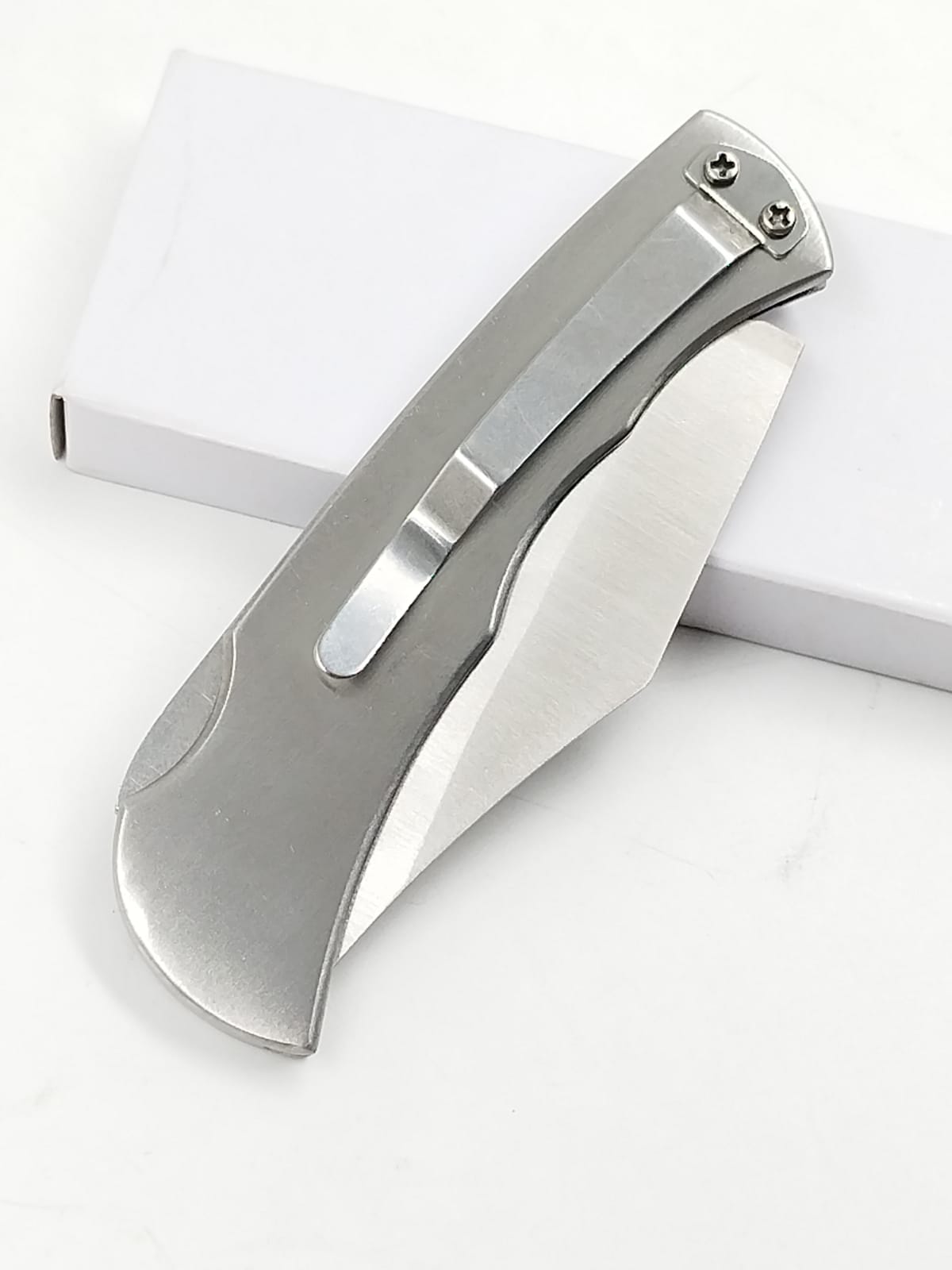 Canivete Estatueta Prata Aço De Bolso