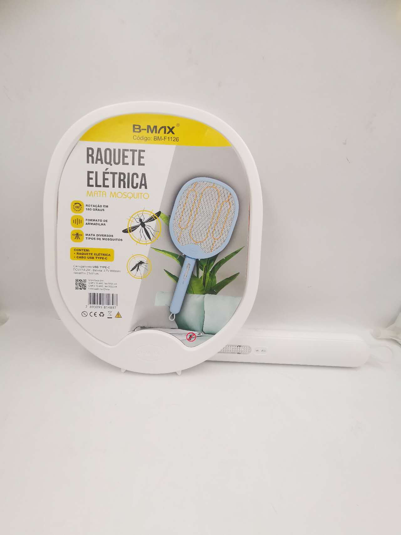 Raquete Elétrica Mata Pernilongos Recarregável