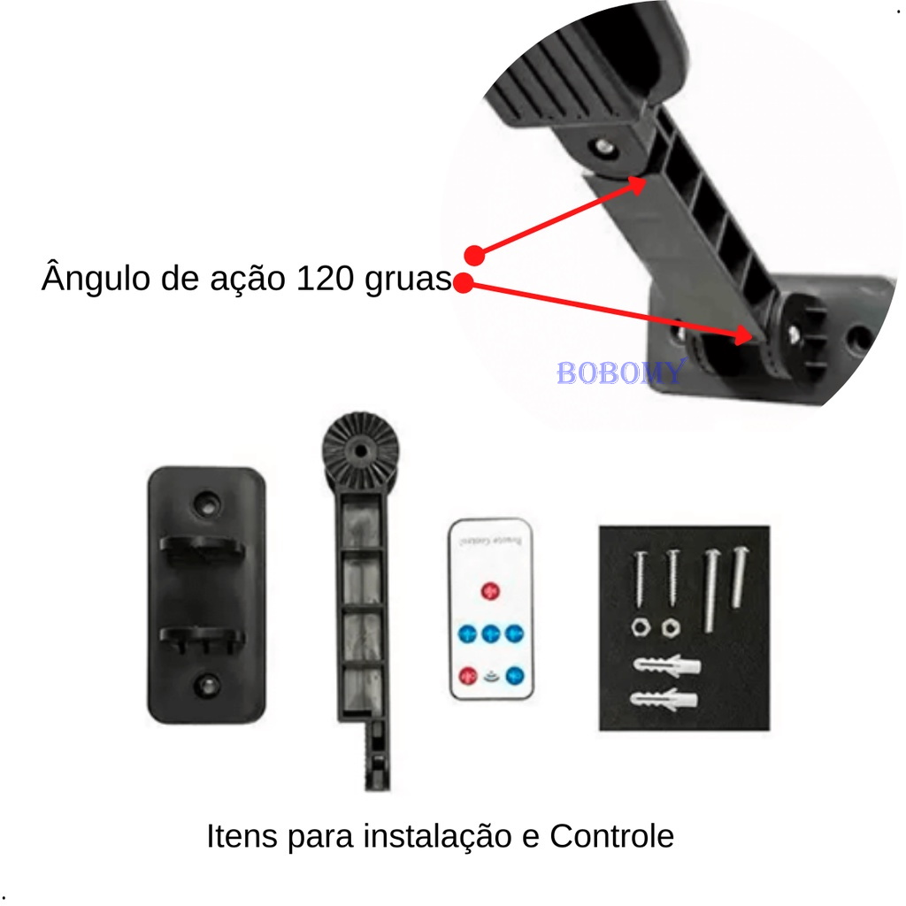 Luminária Externa Painel Solar Poste De Luz Parede 4 Led