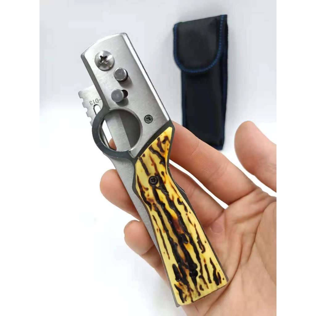 D13 Canivete Tático Militar Automático Saque Rápido 25cm Pesca Camping Trilha