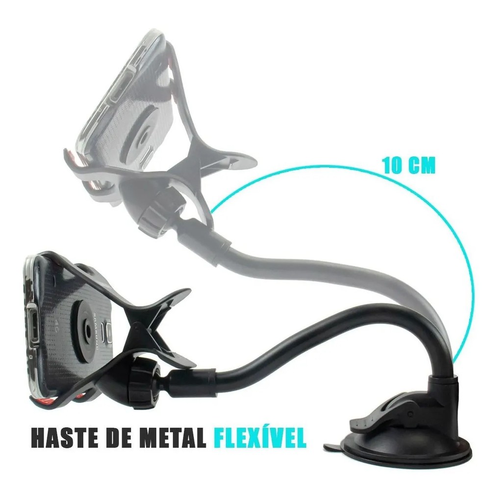 Suporte de Celular Para Carro Veicular com Ventosa para Vidro Universal