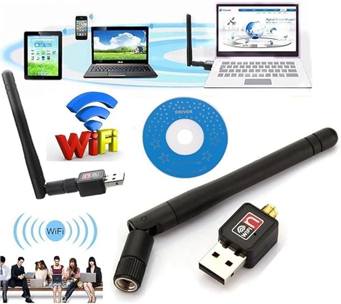 Adaptador Wireless Usb 2.0 802.Iin 1200mbps - Adaptador Wifi Antena Adaptador Wireless USB Wi-Fi Sem Fio 1200mbps Receptor PC TV Notebook Computador Internet