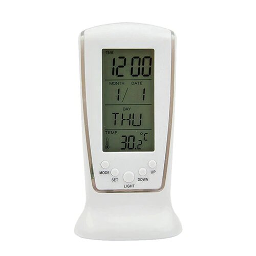 Relógio de Mesa Digital com Despertador, Temperatura, Data e Luz