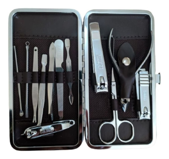 Kit Manicure Estojo Pessoal Portatil Alicate Unha Pinça Viagem Emergência