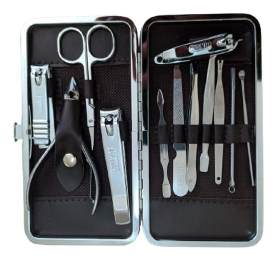 Kit Manicure Estojo Pessoal Portatil Alicate Unha Pinça Viagem Emergência