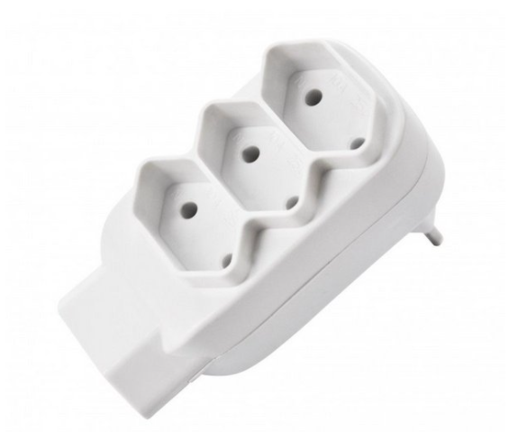 PLUGUE ADAPTADOR 2P 10A COM 4 TOMADA NOVO PADRAO BRASILEIRO