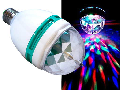 Lâmpada Led Globo colorido giratória para Festas discoteca