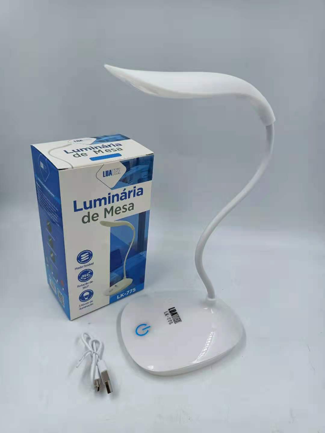 Luminária Mesa Led Flexível Abajur Usb Touch