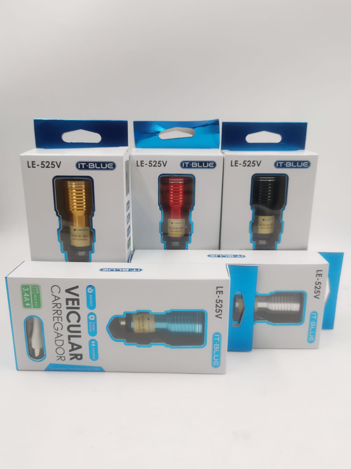 CARREGADOR VEICULAR CABO ENTRADA V8 3,4A CARREGA RAPIDO 2 USB