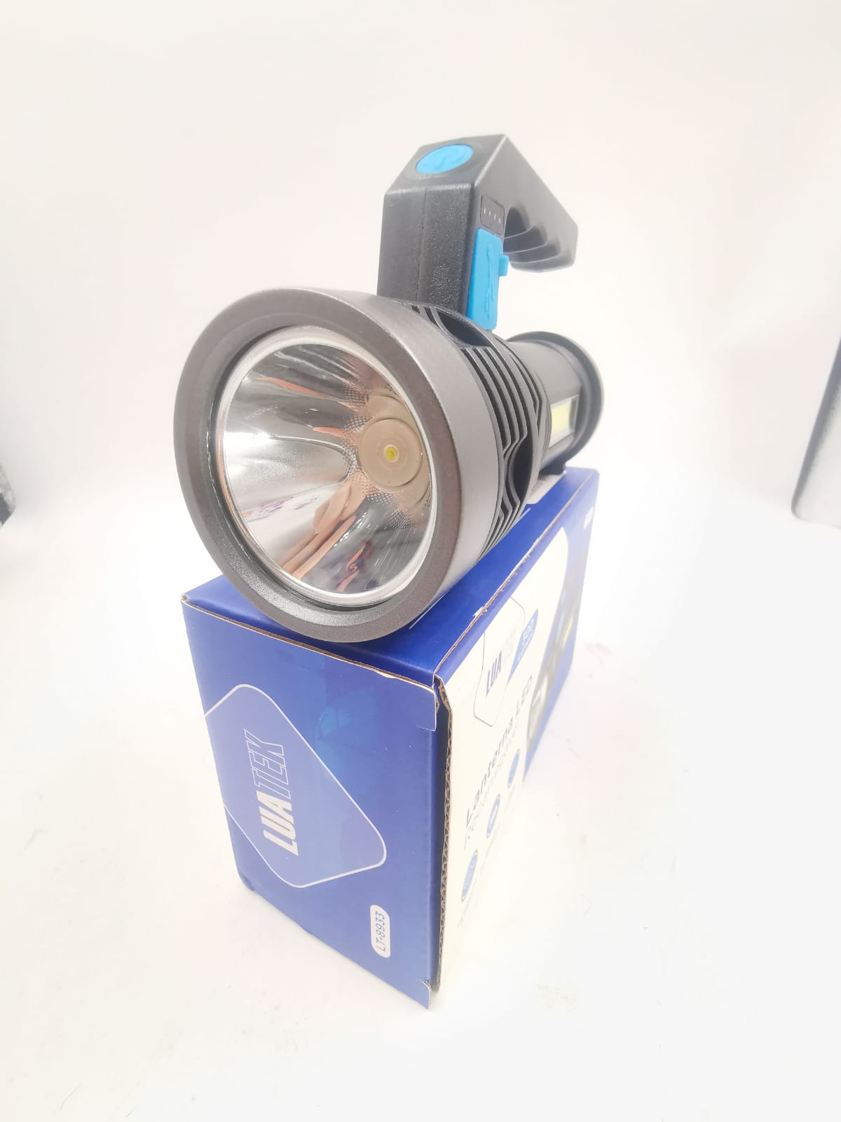 Lanterna Led Portátil Recarregável Super Clara Lâmpada P500 + Claro Lateral Cob Claro De Inundação Exterior 8933