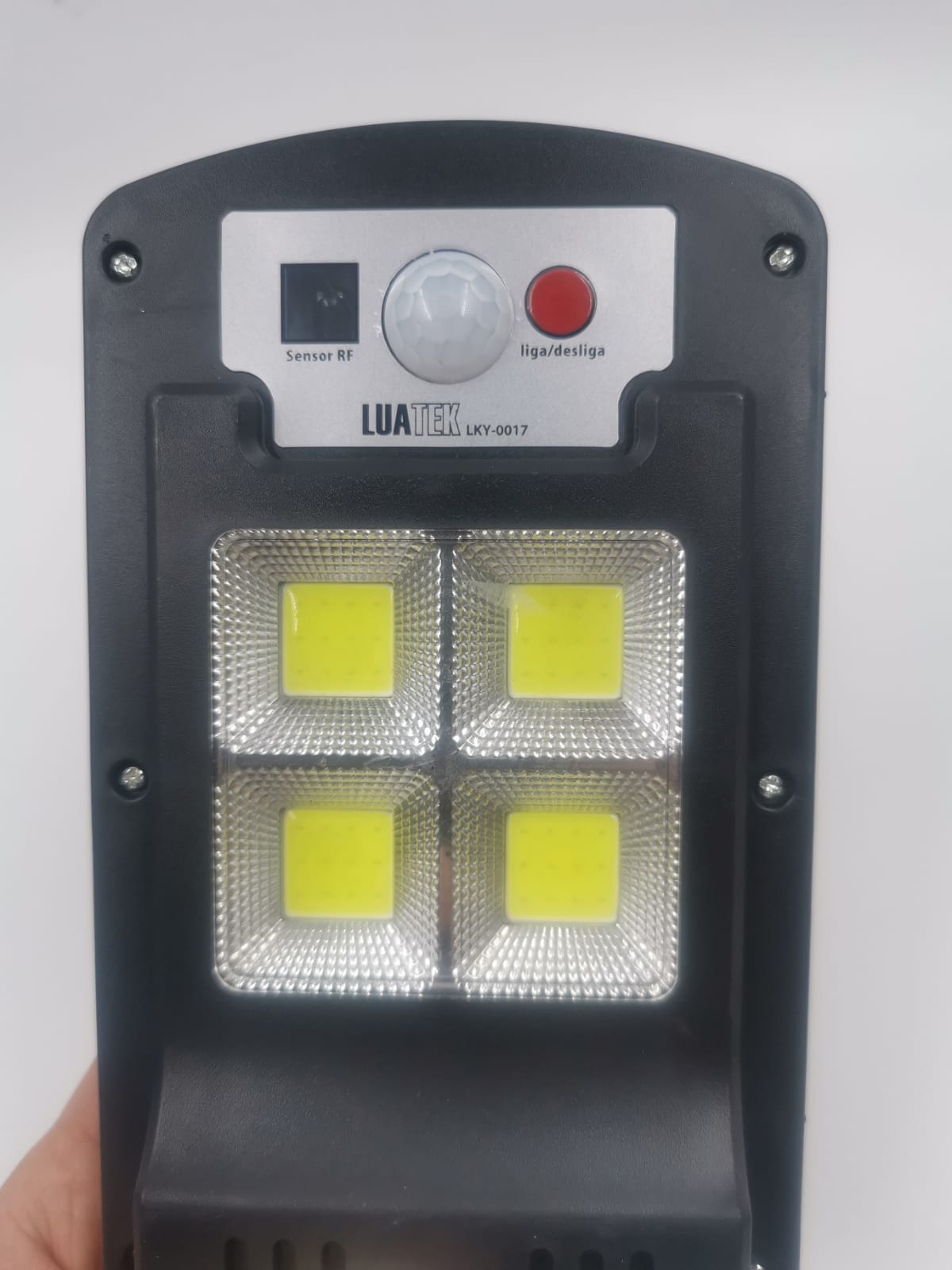 Luminária Externa Painel Solar Poste De Luz Parede 4 Led