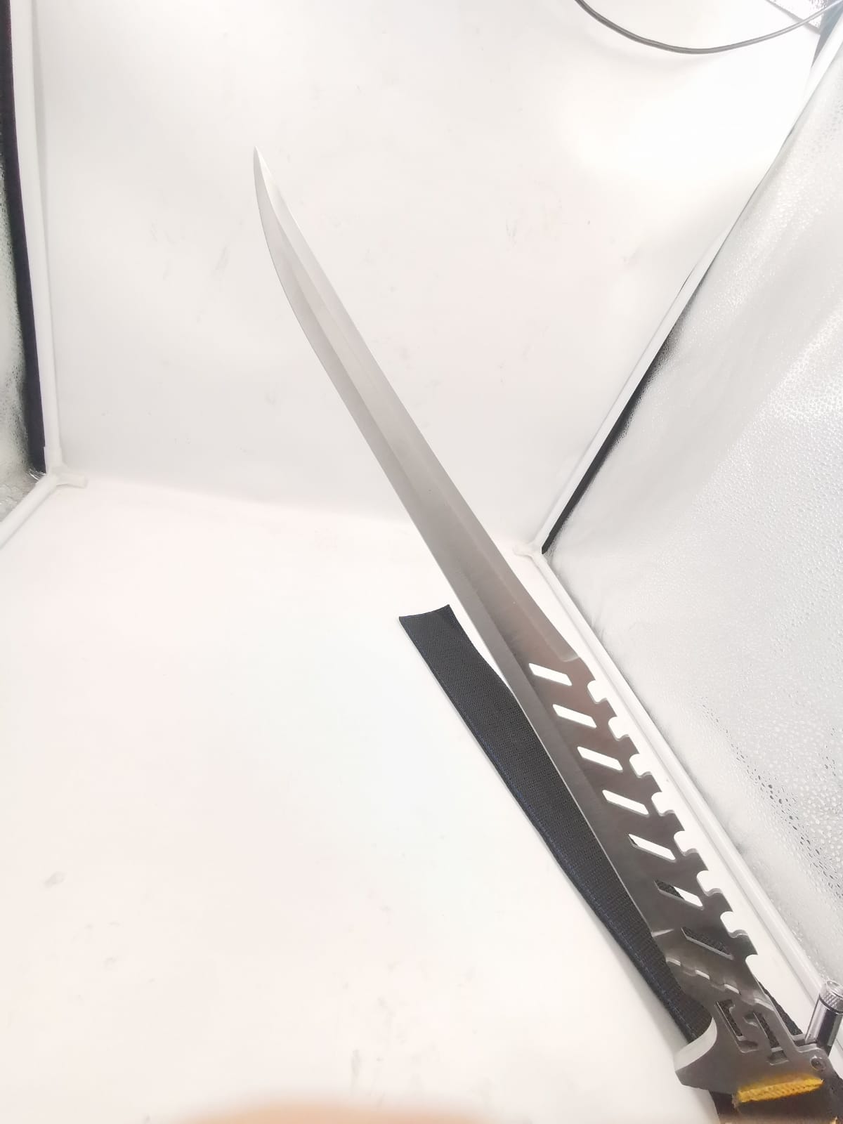 Espada Decorativa Lâmina Aço Inox Cabo Aço E Nylon Com Bainha Luatek SLK-K09