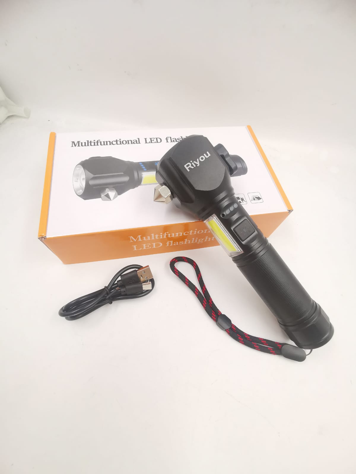 lanterna tática indestrutível 4 em 1 Martelo Magnético Multifuncional  Fundamentos de Acampamento ao Ar Livre